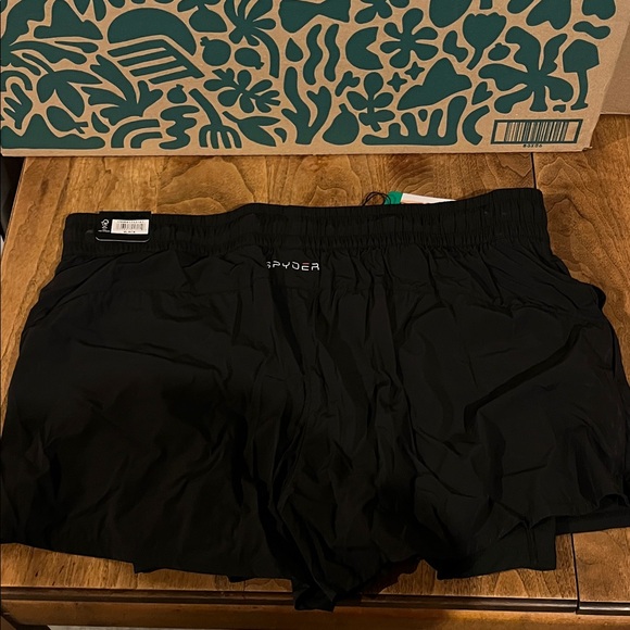 Spyder Active Black XL running shorts with built in 4” inseam inner short. - Picture 5 of 7